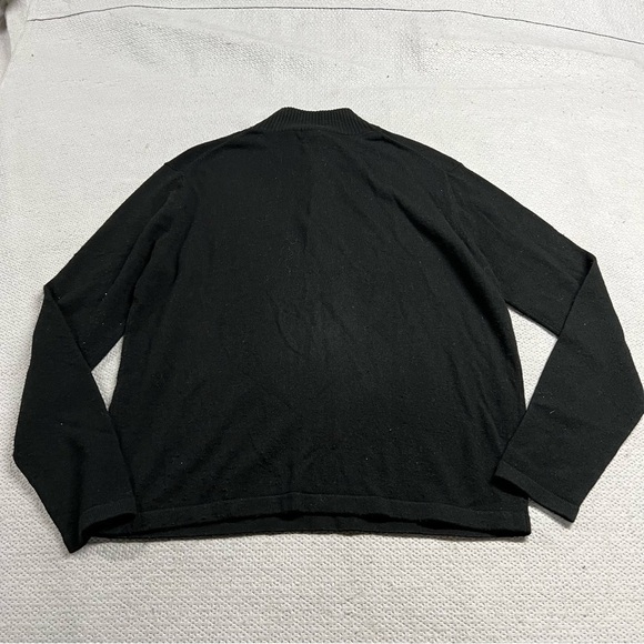 Dane Lewis Black 100% Cashmere quarter Zip Pullover Sweater size Medium EUC - Picture 3 of 3